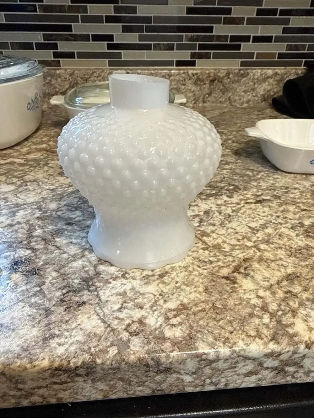 Fenton White Milk Glass Hobnail Lamp Shade Chimney
